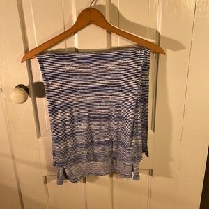 Old Navy Blue and White Striped Scarf